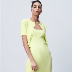 Green ribbed knit sweater